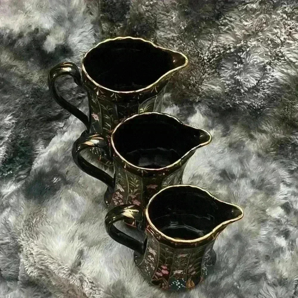 3 Black Glazed Pottery  antique style water jugs - Picture 6 of 15